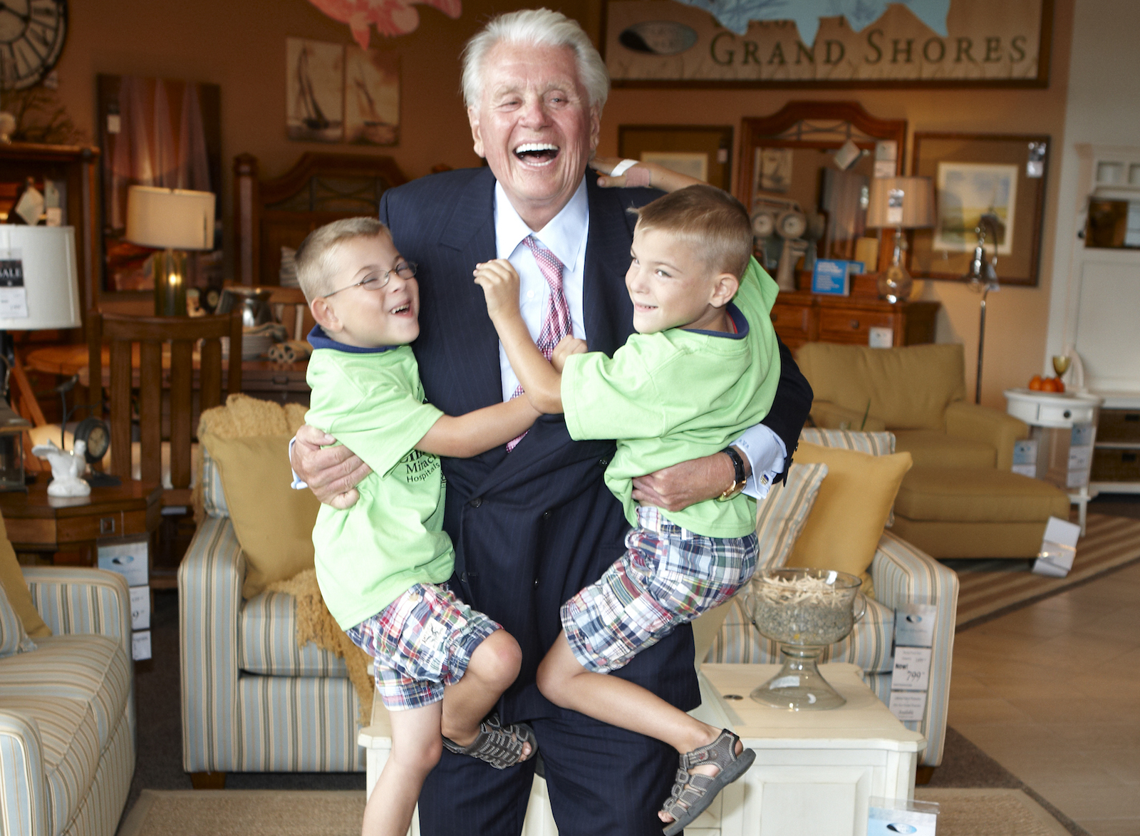 Mr. Van Elslander with grantee representatives from Art Van Million Dollar Charity Challenge